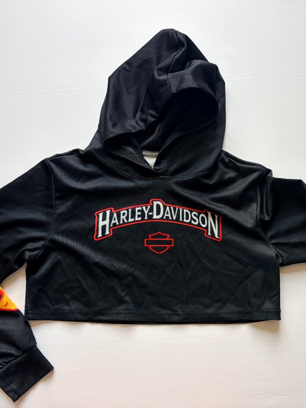 Harley‑Davidson Cropped Flame Sleeve Hoodie – Women’s L